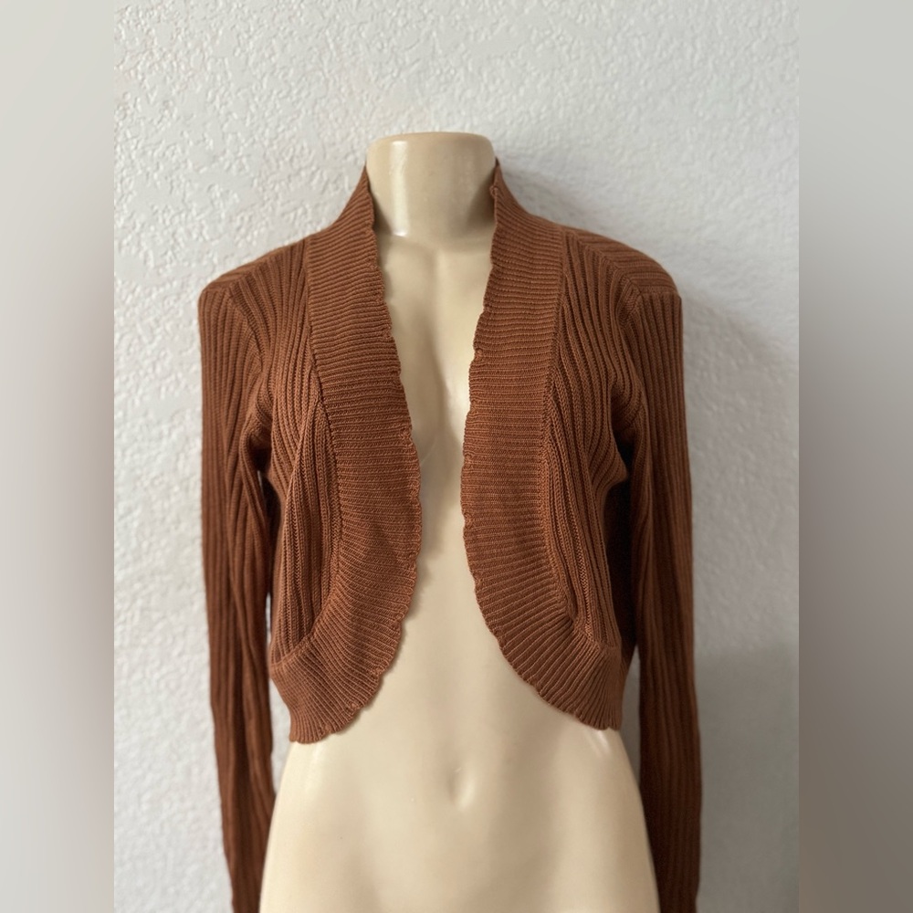 Elegant Brown Women's Cardigan long sleeve casual